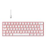 Teclado Mecânico Gamer Hyrax Hck61 Switch Red Led Vermelho