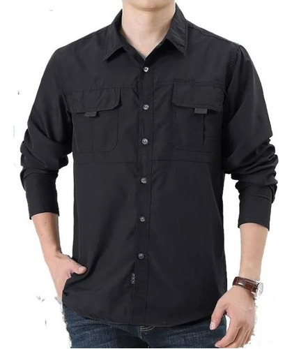 Camisa Outdoor Tactel Nylon + Uv Pro Secado Rápido Hombre