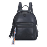 Mochila 12 PuLG. Trendy 16148 C/bolsillos Plaqué Y Antirrobo Color Negro Diseño De La Tela Liso