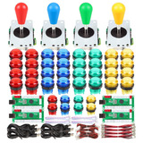 Set De 4 Joystick Arcade Oval  Mame Raspberry Pi / Usb Pc