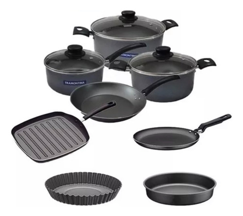 Set Combo Cocina Tramontina Teflon Antiadherente 8 Unidades