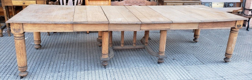 Mesa Antigua Madera Roble Maciza Lavada Con 4 Tablas 3,20 M