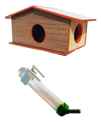 Casa E Bebedouro 50ml Para Hamster & Ratinhos