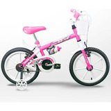 Bicicleta Infantil Feminina Aro 16 Com Rodinhas