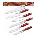Set 6 Cuchillos Magnum By Boker Arbolito Chef Cuisine Rojo