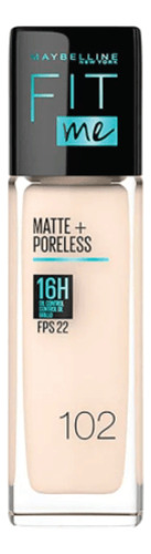 Base Líquida Maybelline Fit Me Matte + Poreles 30ml Tono 102