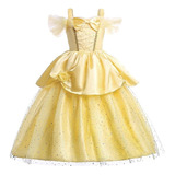 Vestido De Princesa Bella Para Disfraz Para Niñas