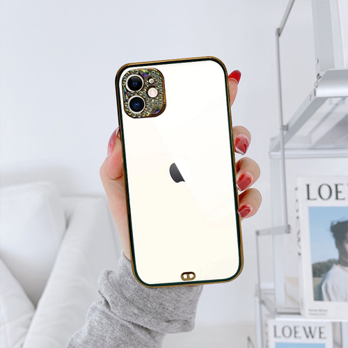 Capa Protege Câmera Strass Diamante Para iPhone 11 13 Pro