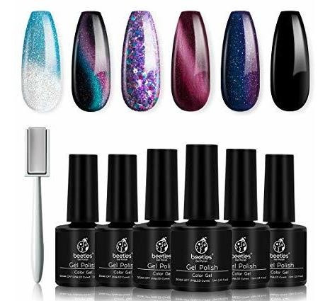 Escarabajos Vía Láctea Del Brillo De Uñas Del Gel Set - 6 Co