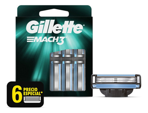 Pack X 6 Repuestos De Afeitar Gillette Mach 3