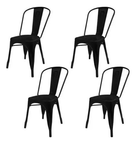 Silla Tolix Negra - Mejor Calidad Combo X4 Unidades