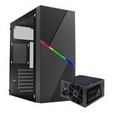 Gabinete Acteck Draco Gm450 500w Media Torre Rgb Cristal Color Negro