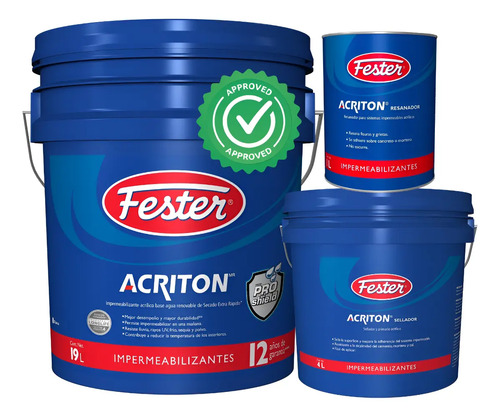 Impermeabilizante Kit Fester Acriton 12 Años Resana Y Sella | Envío gratis