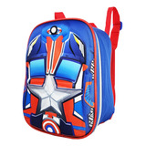 Mochila 3d Escolar Infantil Costas + Kit Capitão Vingador