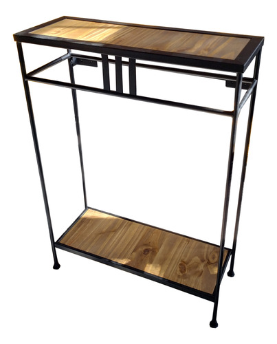 Mesa Dressoire Recibidora Hierro Madera Industrial 65x25x90