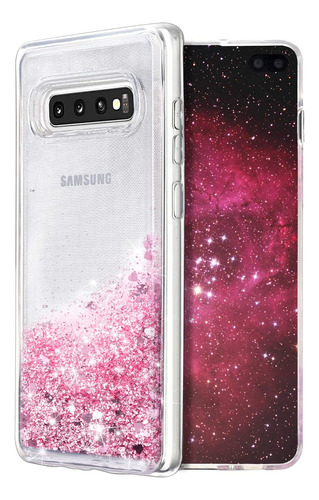 Funda Para Samsung Galaxy S10 Plus Transparente Glitter R...