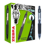 12 Plumas Zebra Mini Z-grip Boligrafo Retractil Medio 1.0mm