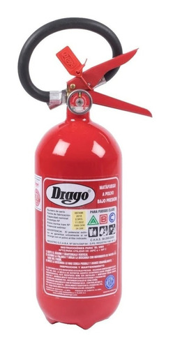 Matafuego Drago Pq Bajo Presión 2,5 Kg Fuegos Abc Aluminio