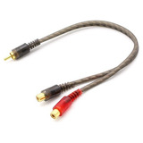 Cable Adaptador Trenzado Audio Sonido Mono 2x1 Rca Plug Jack