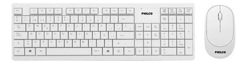 Kit Combo Teclado Mouse Inalambrico Usb Rf Philco Blanco