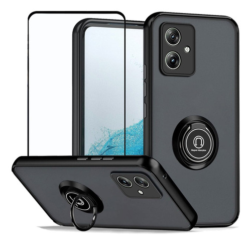 Funda Para Moto G54 Uso Rudo Anillo Soporte Carcasa + Mica