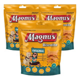 Kit 3 Biscoito Petisco Magnus Original Cães - 400g