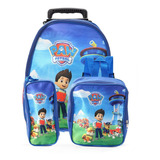 Kit Mochila Infantil Escolar Patrulha Canina Com Rodinha