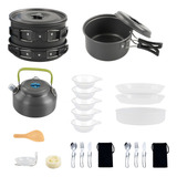 Set De Cocina Para Camping Con Olla Y Sartén Antiadherentes