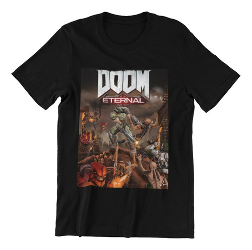 Polera Unisex Doom Videojuego Eternal Estampada Algodon