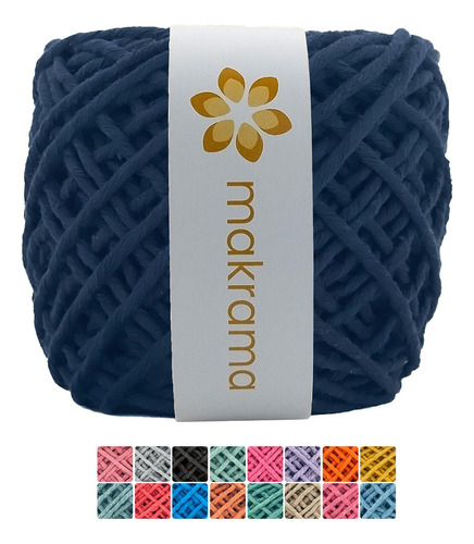 Makrama Cordón Macramé 3mm Hilaza Algodón 100m Colres Varios Color Azul Marino