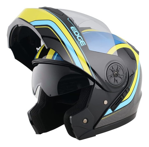 Casco Motocicleta (m) Certificado Dot - Flip Up Visor Doble 