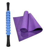 Kit Yoga Mat 6mm + Rodillo Masajeador Stick Alivia Tensio 13