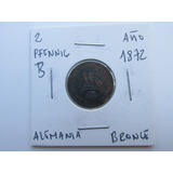 Antigua Moneda Alemania 2 Pfennig Bronce Año 1872 Escasa