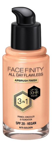 Base De Maquillaje Líquida Max Factor Facefinity All Day Flawless Tono N75 Golden