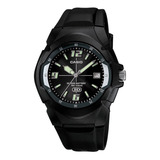 Reloj Casio Mw-600f-1avcf Color De La Malla Negro Color Del Fondo Negro