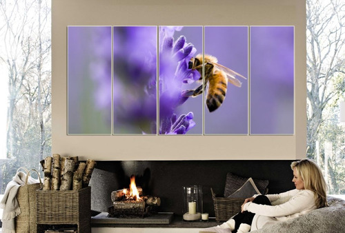 Cuadro 50x100cm Abeja Flores Miel Panal M3