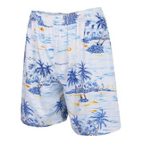 Hombres Pantalones Cortos Hawaianos Playa Palmera Vacaciones