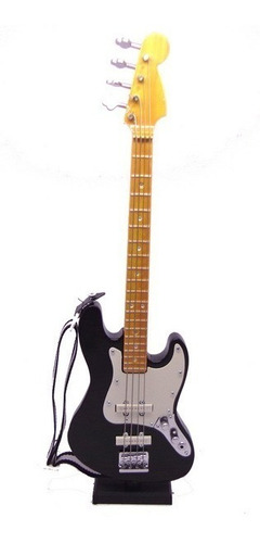 Miniatura De Baixo Elétrico Jass Bass 1:4 25cm Preto