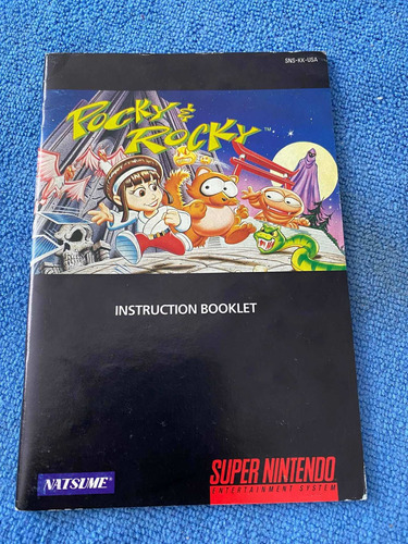 Super Nintendo Snes... Solo Manual Original Pocky And Rocky!
