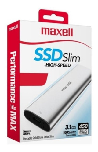 Disco Solido Portable Externo Ssd Maxell 256gb Usb 3.1 Speed