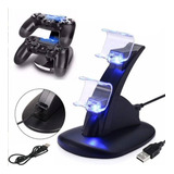 Base Doble Vertical Para Controles Joystick Ps4 + Cable Usb