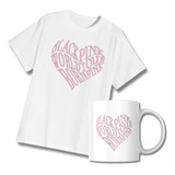 Combo De Remera Y Taza Black Pink  Corazón