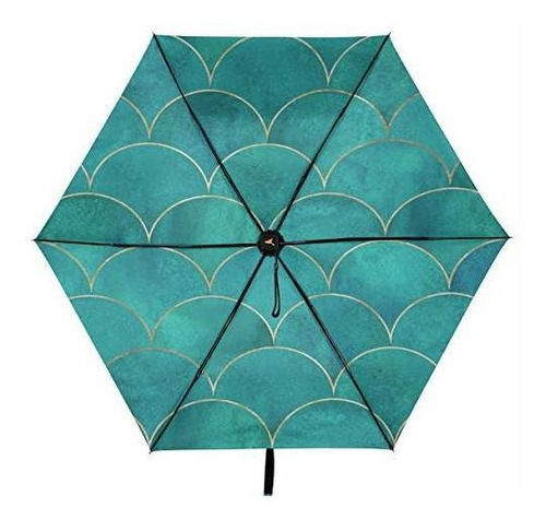 Sombrilla O Paraguas - Mermaid Green Cartoon Parasol Compact