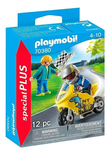 Playmobil Special Plus Chicos Con Moto De Carrera 70380