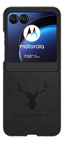 Funda De Piel Sintetica Para Motorola Razr40 Ultra - Black