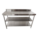 Mesa 100% Em Inox De Parede Cozinha Industrial