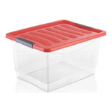 Organizador Plastico X2 Transparente Con Tapa 12 Litros Deco