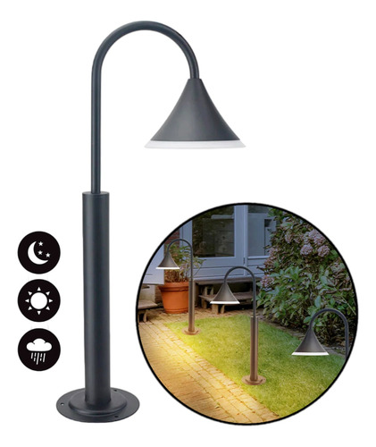 Poste Clasico De Luz Led Para Exteriores Jardines Terrazas