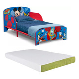 Cama Camita Infantil De Madera Y Colchon Disney Mickey Mouse