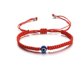 Pulsera Trenzada Con Ojo Turco Hilo Rojo Amuleto Protección